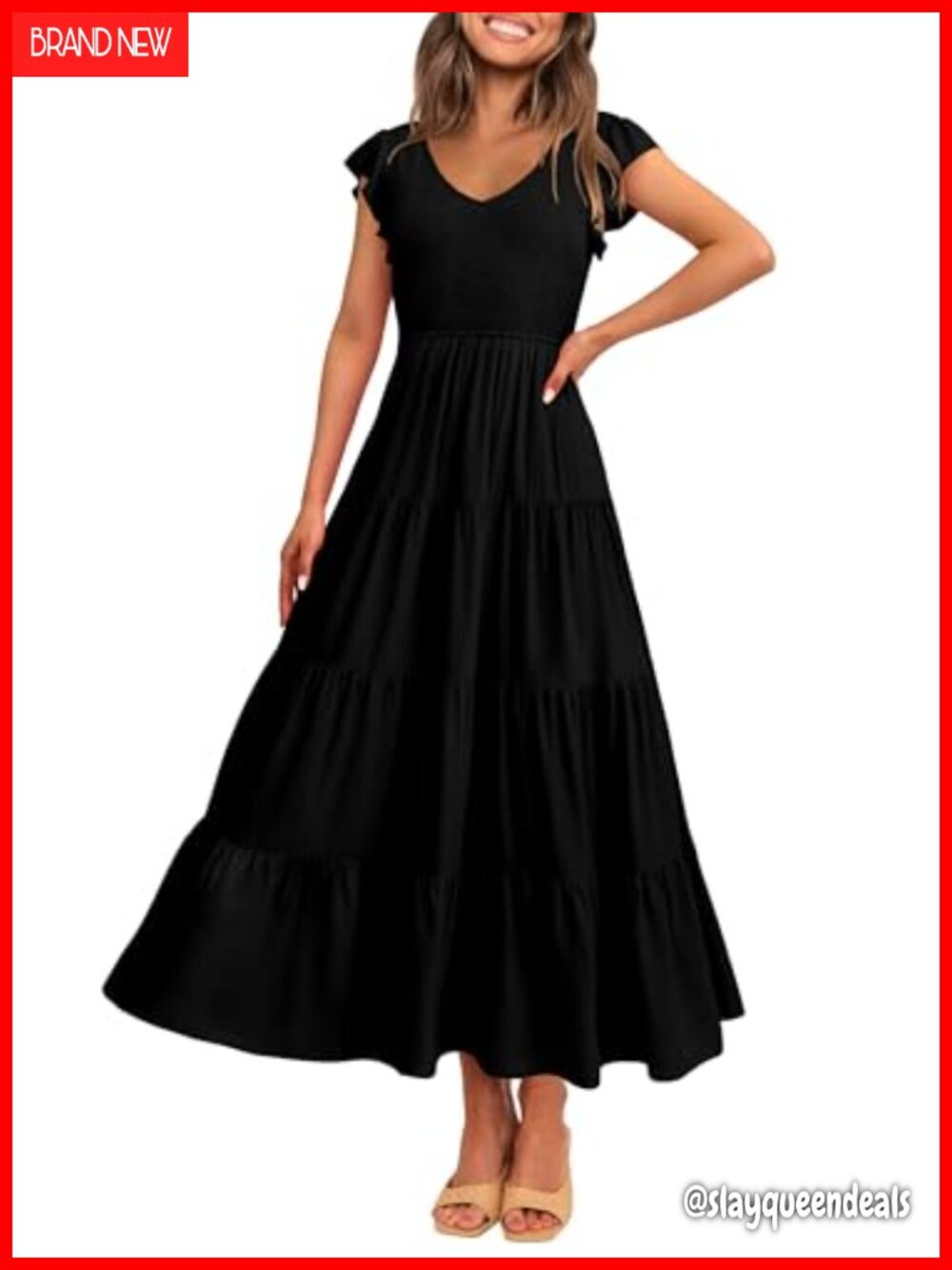 PRETTYGARDEN Women's Summer Smocked Flowy Maxi Dress